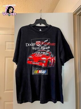 Dodge NASCAR 'We're Back' Black Graphic Tee with Red Racecar